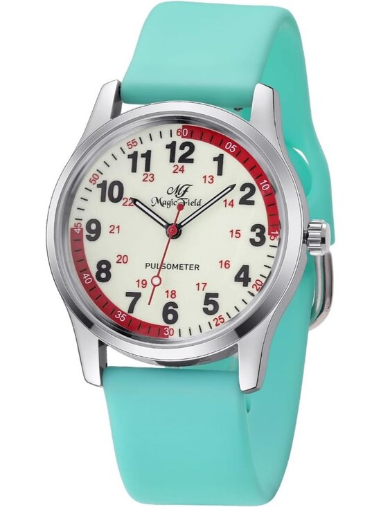 Accessories - Women's Silver Green Easy to Read Military Time Waterproof Luminous Wrist Watch